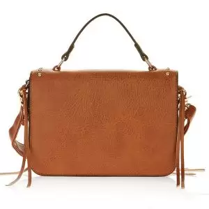 Metallic Sky Studded Crossbody With Fringe
